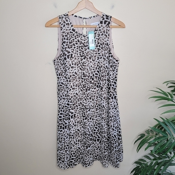 NWT Stitch Fix Calvin Klein | Suzetta Leopard Print Dress Size 12 - Picture 1 of 7